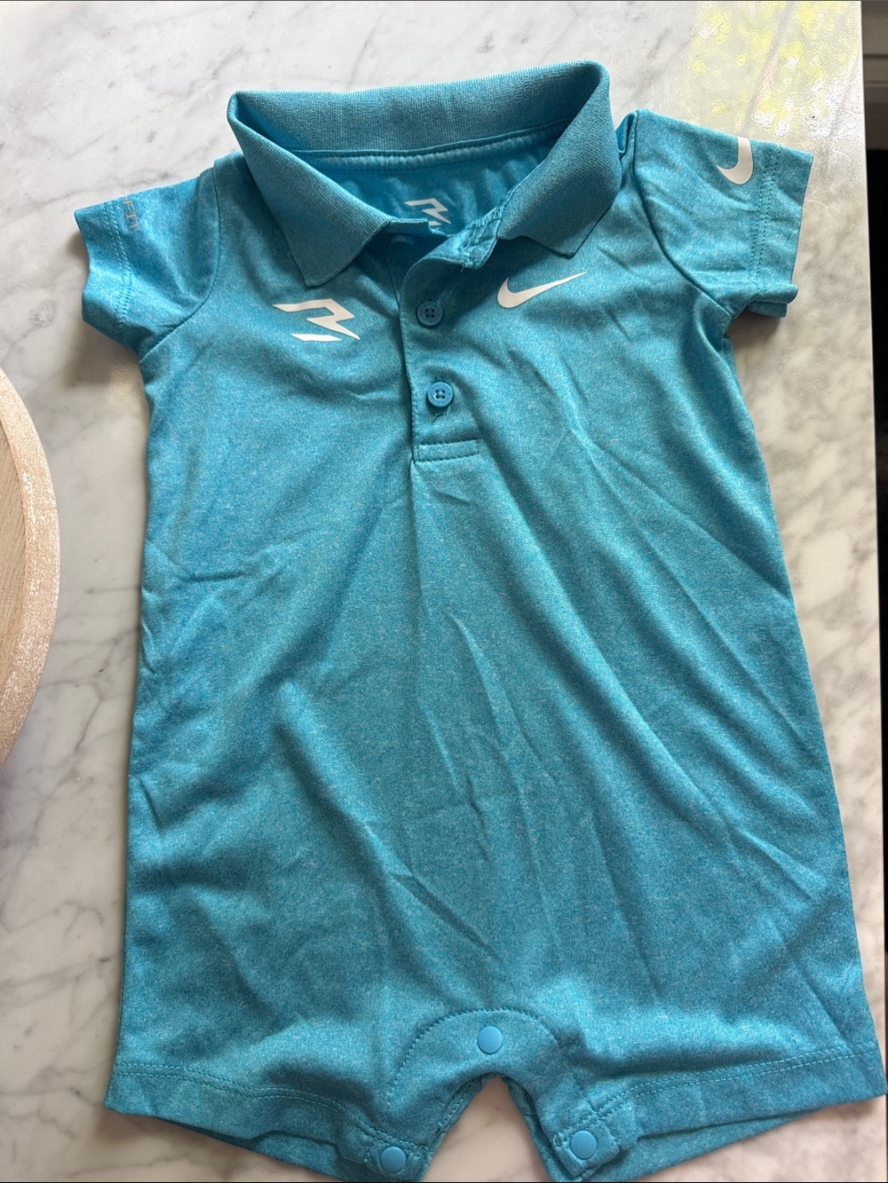 Nike Kids Teal Blue Polo One-Piece Romper